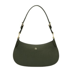 AIGNER Delia Nature Green Leder Luxus Designer 2Way Schultertasche  OP: 449 €