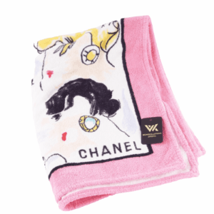 CHANEL Vintage Luxus Designer Badetuch Rarität Sammlerstück 90-er 100% Wolle