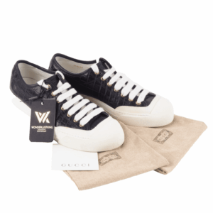 GUCCI Low Top Croco-Style  Sneakers 379648 Designer Schuhe Gr. 42,5 OP: 720 €