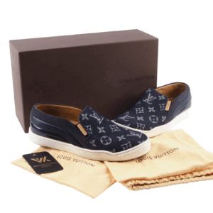 LOUIS VUITTON Denim Tempo Slippers Schuhe Luxus Designer Gr. 36,5 OP: 620 €