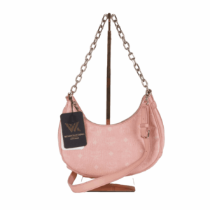MCM Aren Small Hobo Rose Luxus Designer Schultertasche mit Kette OP: 850 €