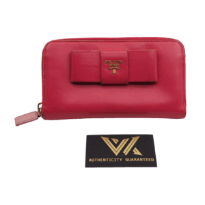 PRADA Milano 1M0506 Saffiano Fiocco Peonia Bow Luxus Zippy Wallet OP: 520 €