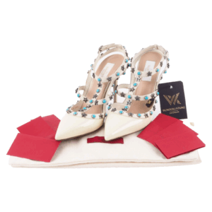 VALENTINO GARAVANI Rockstud Star Riemchen Pumps Luxus Designer Gr.38,5 OP: 950 €