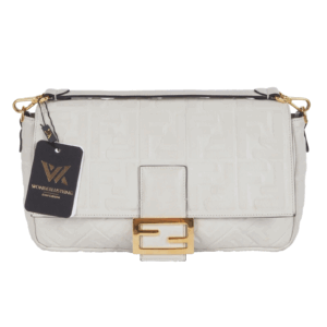 FENDI Baguette Large 8BR771 Nappa White Luxus Tasche ohne Schultergurt OP: 3000€