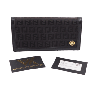 FENDI Roma FF Logo luxus designer Leder / Canvas XL Wallet Portemonnaie NP:520 €