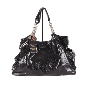 GIANNI VERSACE Scarabeo Lackleder Straußleder Luxus Designer Tasche OP: 1800 €