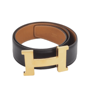 HERMÈS Constance BoxCalf Kalbsleder Gold / Black Gürtel Gr. 38 / 80 OP: 885 €