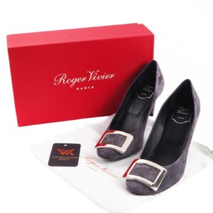 ROGER VIVIER Suede Trompette Luxus Designer Leder Pumps EU38,5 OP: 750 €