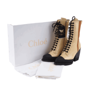 CHLOÉ 041855 Rylee Boots Luxus Leder Designer Damen Stiefel Gr. 38,5 OP: 570 €