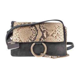 CHLOÉ Mini Faye Python / Suede Abendtasche Luxus Designer Schultertasche OP:840€