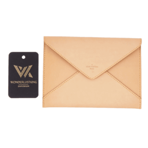 LOUIS VUITTON VIP Kirigami Medium Pouch Einladung-Umschlag Nude Vachetta