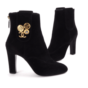 CHANEL G35183 Velvet Coin Boots Rar Luxus Designer Stiefelette Gr. 40,5 OP:1800€