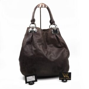 MIU MIU Vitello Lux XL Marmor Brown Luxus Leder Shopper Tote NP: 980 €