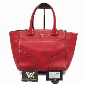PRADA Milano B2861K City Calf Fuoco Luxury Leather Designer Tote OP: 2100 €