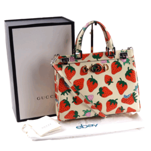 GUCCI Zumi Top Handle Medium Strawberry Print Limited 564714 2Way Bag OP: 3550 €