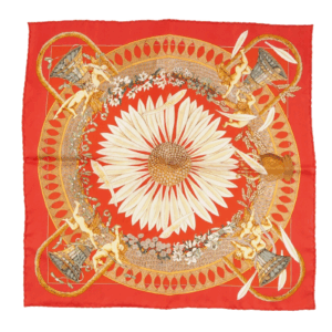 HERMÈS Amours Handkerchief 42x42 cm 100% Seide Handgerollte Petit Carrè