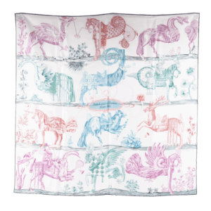 HERMÈS Carré Della Cavalleria Favolosa Double Face Foulard Rare 90 OP: 620 €