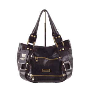 JIMMY CHOO Mahala Leder / Suede Luxus Designer Schultertasche OP: 880 €