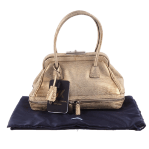 PRADA Echse Mini Doctors Frame Bag Luxus Designer Exotenleder Tasche OP: 3700 €