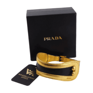PRADA Fairy Collection 2008 Choker Gold / Black Designer Halsband Halsreif RARE