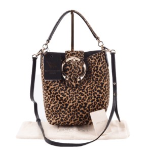 JIMMY CHOO Madelaine Bucket Tote Schultertasche Ponyfell Leopard OP: 1695 €
