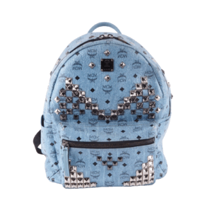 MCM Stark Studded Blau Luxus Designer Herren Rucksack Limitiert Selten OP: 980 €