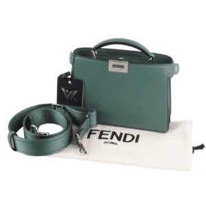 FENDI Peekaboo ISeeU Xcross Leder Grün Luxus Designer Schultertasche OP: 3000 €
