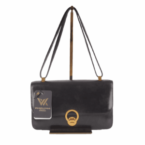 HERMÈS Ring Luxus Designer Schultertasche Boxcalf / Gold 1974 Vintage