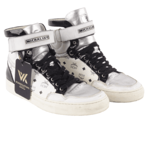 MCM x MICHALSKY Sneakers Visetos Navy High-Top Designer Schuhe Gr.42 OP: 520 €