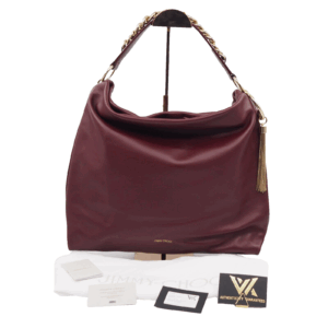 JIMMY CHOO Callie Burgundy Hobo Luxus Leder Designer Schultertasche OP: 1680 €