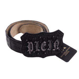 PHILIPP PLEIN Croco Handmade Swarowski Matte Black RARE Gürtel Gr.90 OP: 1790 €