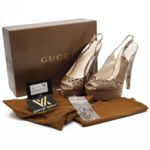 GUCCI 234868 Pitone Paris Luxus Designer High heels Python Leder Pumps OP: 900€