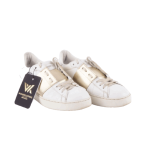VALENTINO GARAVANI Rockstud Open Gold Luxus Designer Sneakers Gr. 37,5 OP: 590 €