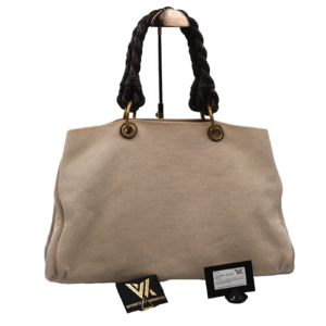 Bottega Veneta Beige Canvas / Leder 171267 V6336 Luxus Shopper Tasche NP: 600 €