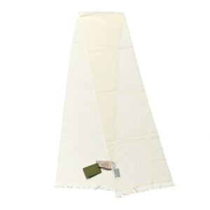 GUCCI Ecru leichter Schal Seide / Wolle 220x30 cm Luxus Designer 640680 OP: 390€