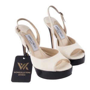 JIMMY CHOO 081 Gloria Off White Grainy Leather Luxus High Heels Sandals OP: 615€