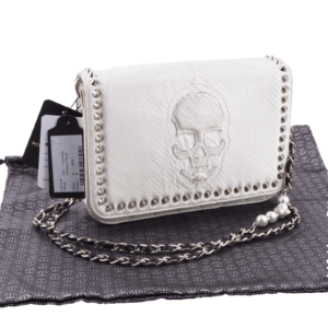 PHILIPP PLEIN S.Sabath Python Skull Luxus Designer Flap Schultertasche OP: 2000€