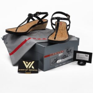 PRADA Milano 3Y5034 Vernice 2 Lackleder / Kork Luxus designer Sandalen OP: 255 €