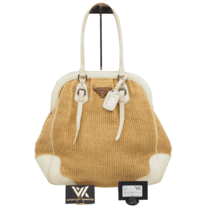 PRADA Milano Woven Rafia Straw Frame Tote Luxus Designer Stroh Tasche OP: 2400 €