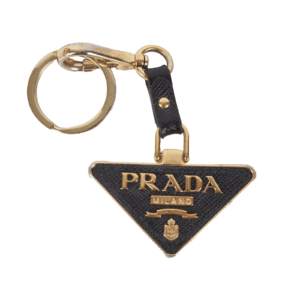 PRADA Saffiano Triangle Logo Keychain Schlüsselanhänger Taschenanhänger OP: 390€